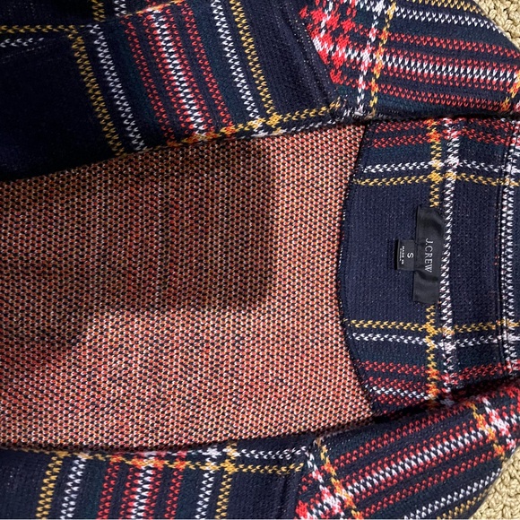J. Crew Navy and Red tartan Plaid sweater Blazer - Picture 2 of 2